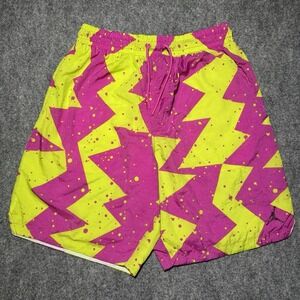 Nike Jordan Jumpman Poolside Shorts Large Pink Yellow Swim Mesh Lined Trunks